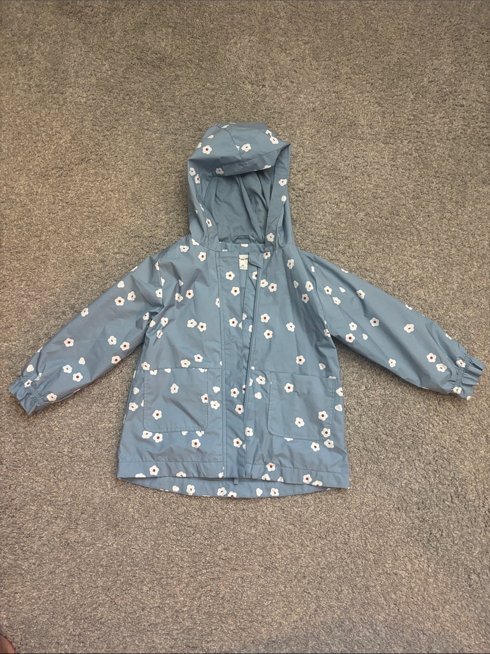 Girls' Miles the Label Floral Hooded Raincoat - Blue 4T